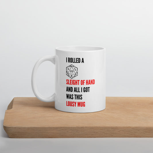 "Sleight of Hand" White Glossy Mug