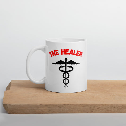"Party Role - Healer" White Glossy Mug