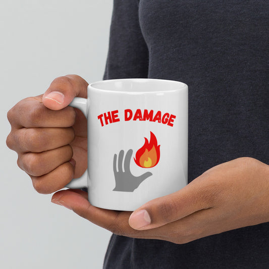 "Party Role - Damage" White Glossy Mug