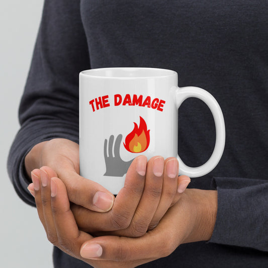 "Party Role - Damage" White Glossy Mug