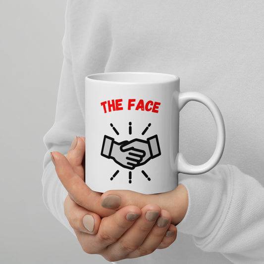 "Party Role - Face" White Glossy Mug