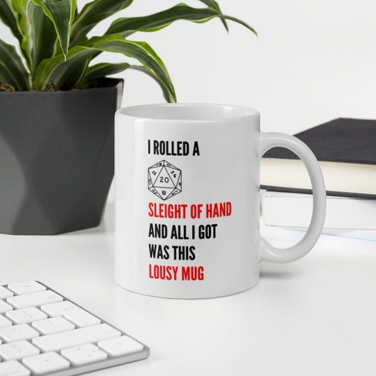 "Sleight of Hand" White Glossy Mug