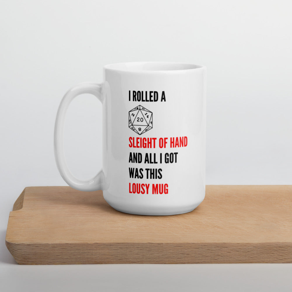 "Sleight of Hand" White Glossy Mug