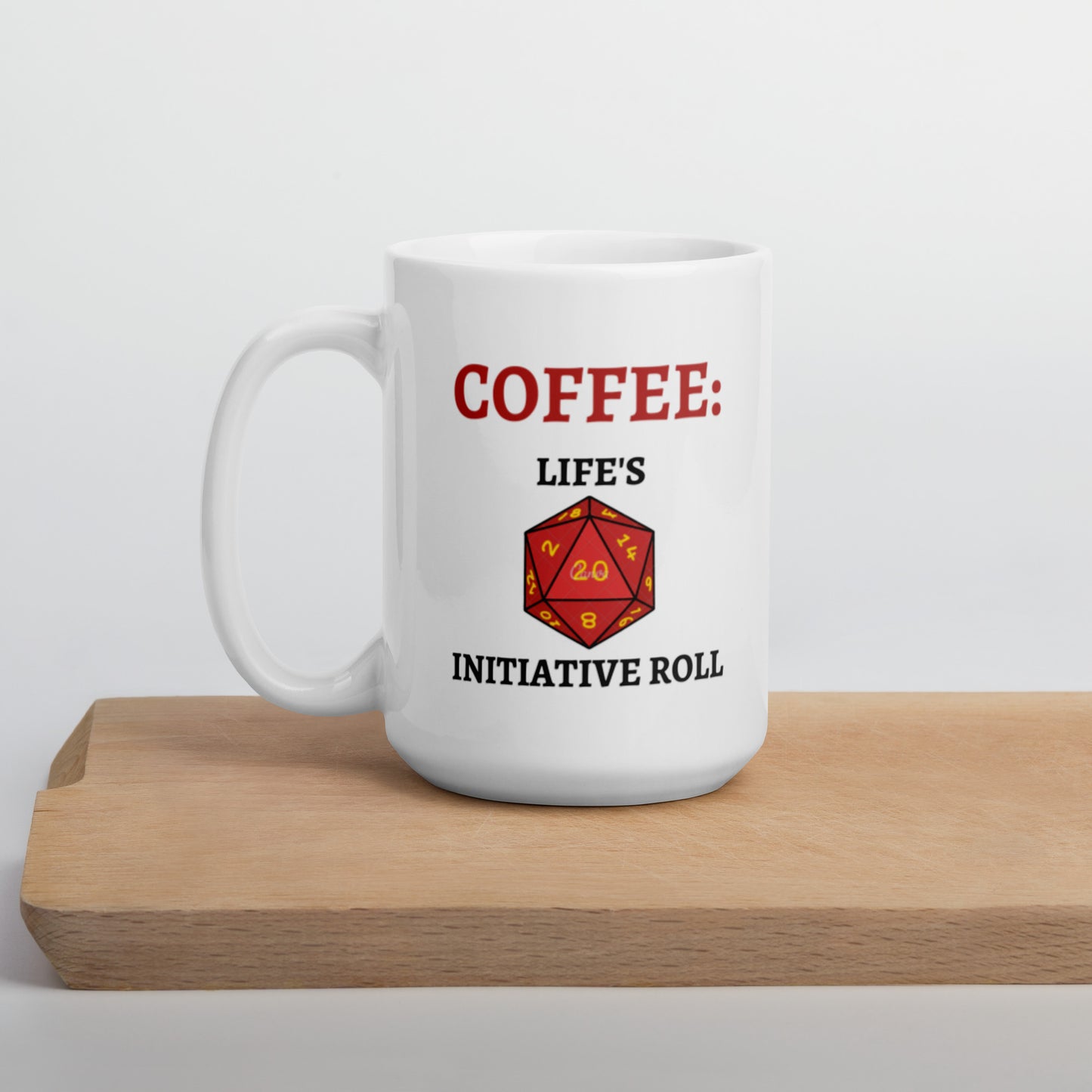 "Nat20 Initiative" White Glossy Mug