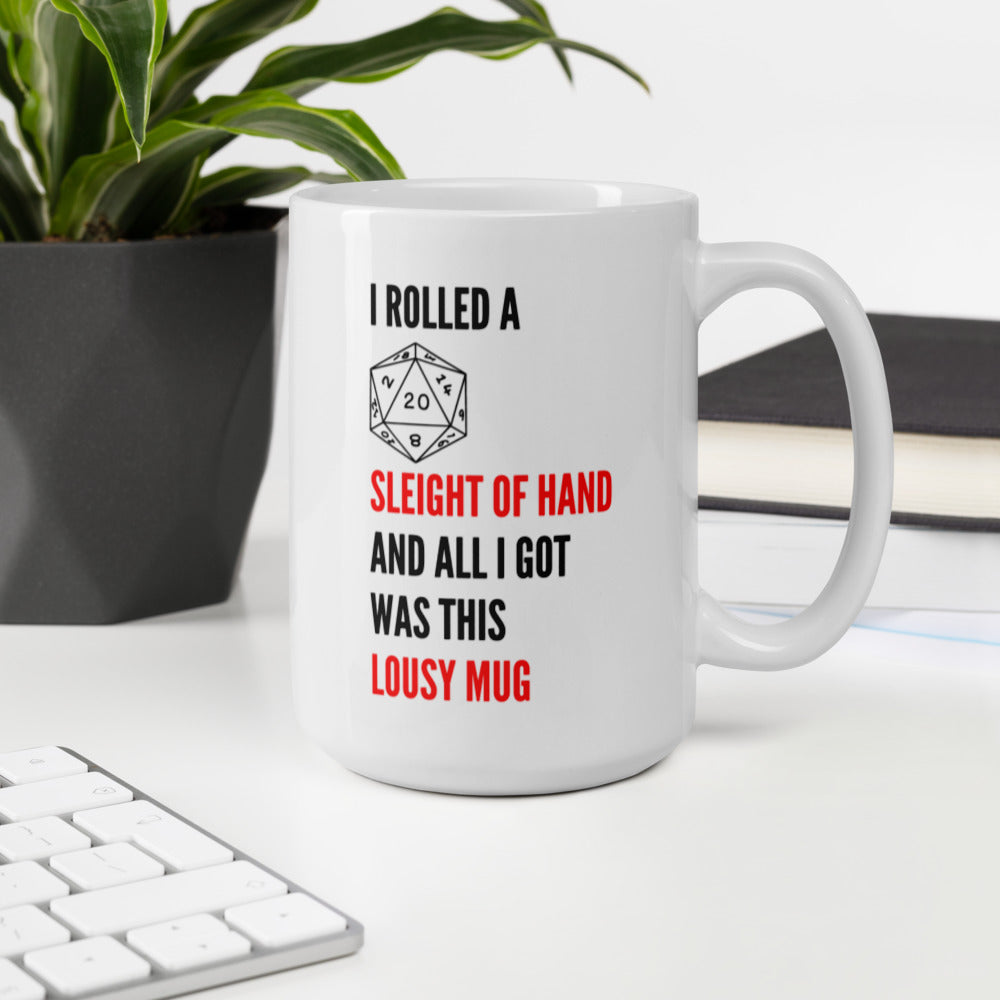 "Sleight of Hand" White Glossy Mug