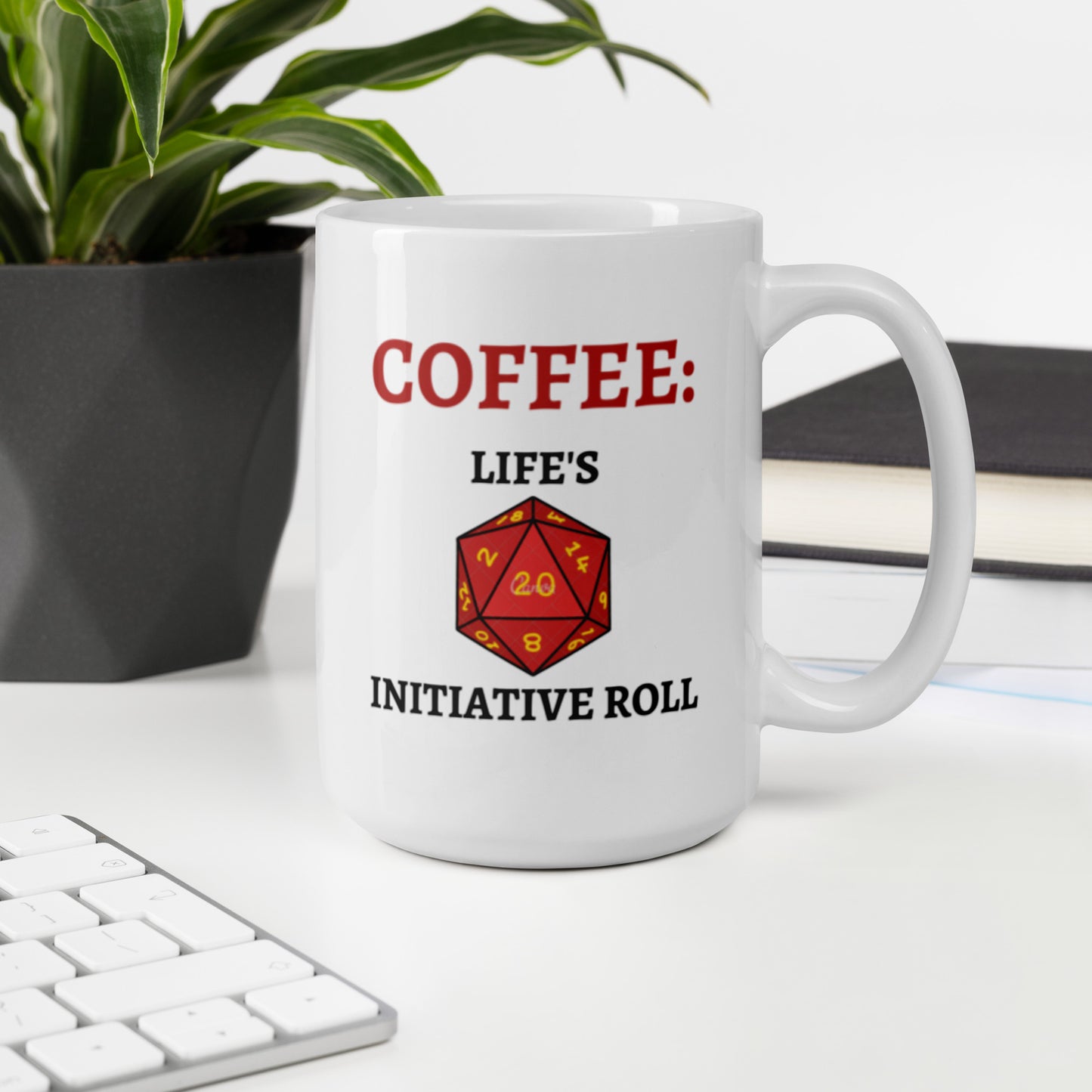"Nat20 Initiative" White Glossy Mug